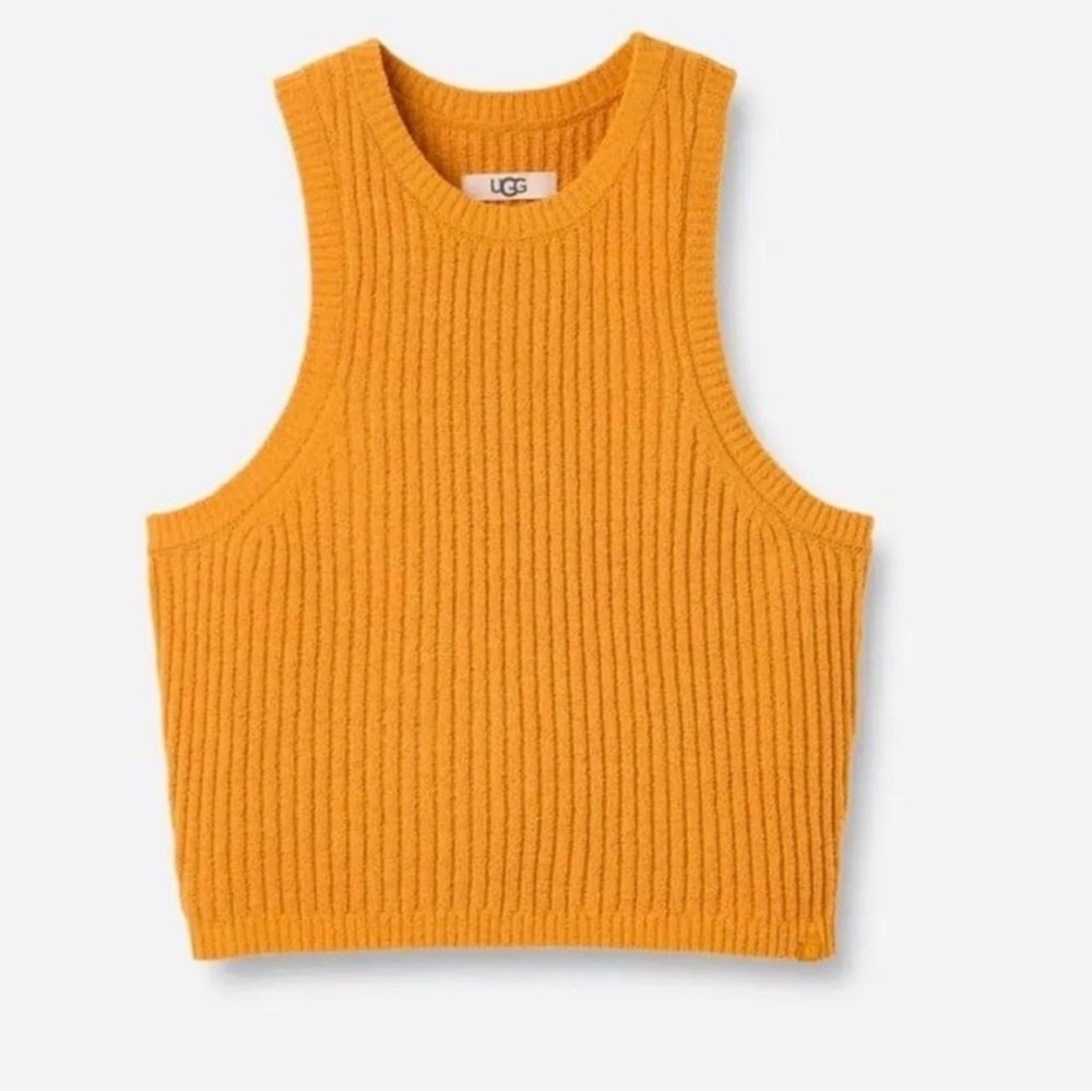 UGG Mustard Women's Elaenia Lightweight
Ribbed Sleep Tank Top - Picture 3 of 12